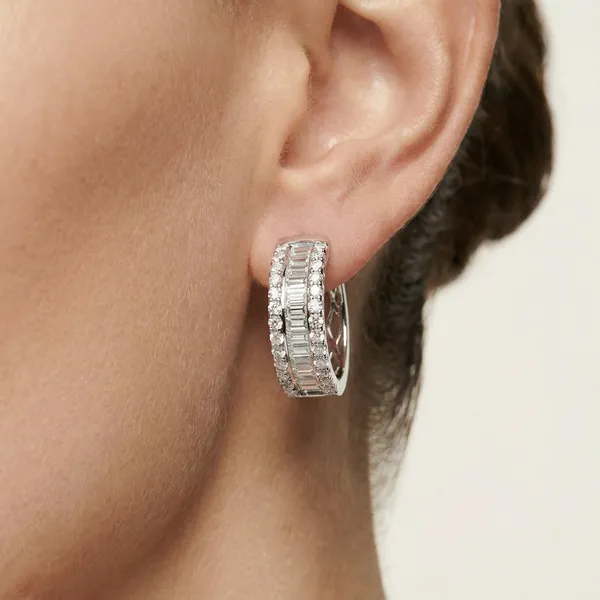 Baguette and Round Hoop Earrings Essentials