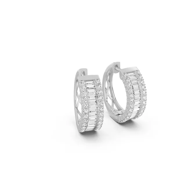 Baguette and Round Hoop Earrings Essentials