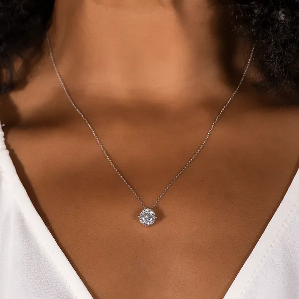 Round Hearts & Arrows Solitaire Pendant