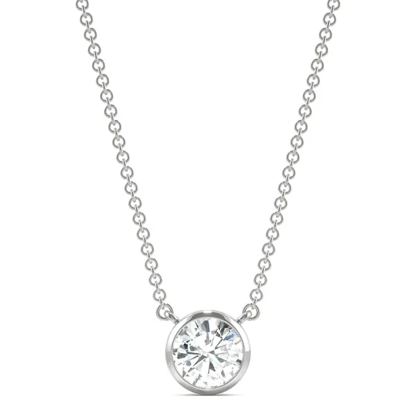 Round Hearts & Arrows Signature Bezel Necklace