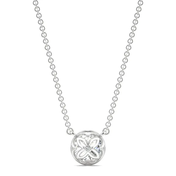 Round Hearts & Arrows Signature Bezel Necklace