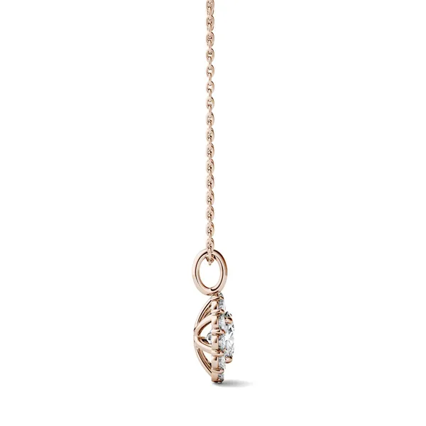 Round Brilliant Single Bail Halo Pendant