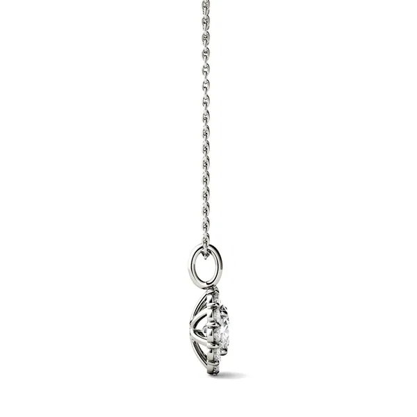 Round Brilliant Single Bail Halo Pendant