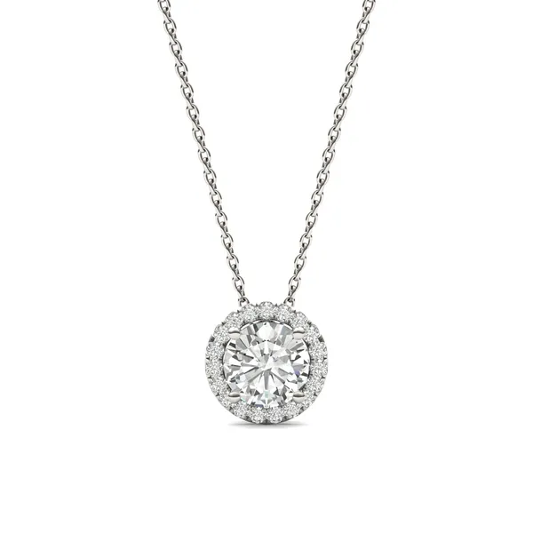 Round Brilliant Halo Slide Pendant