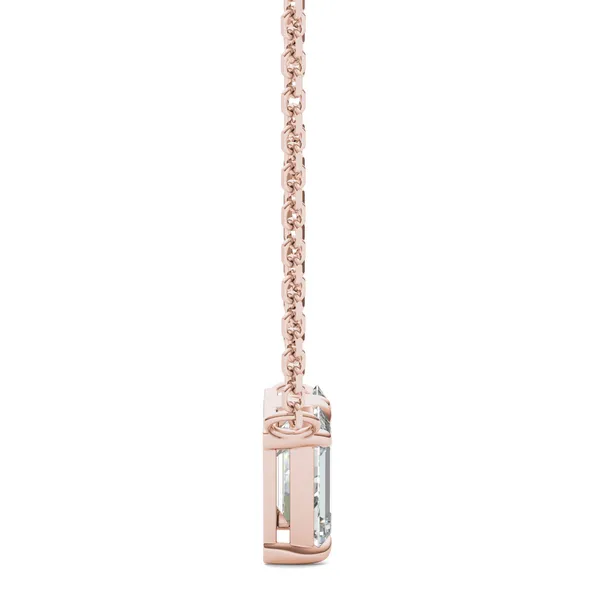 Round Brilliant and Emerald Toi et Moi Necklace