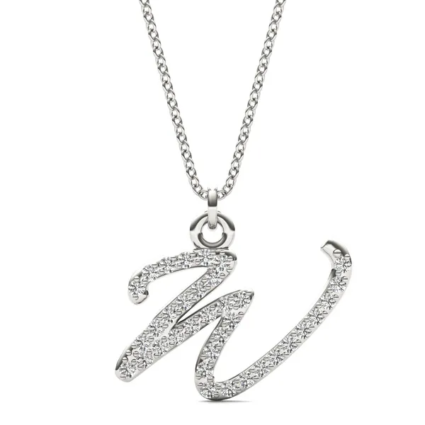 Script Initial W Pendant