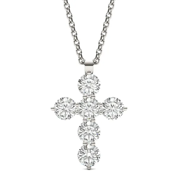 Shared Prong Cross Pendant (1 1/2 ct. .tw.)