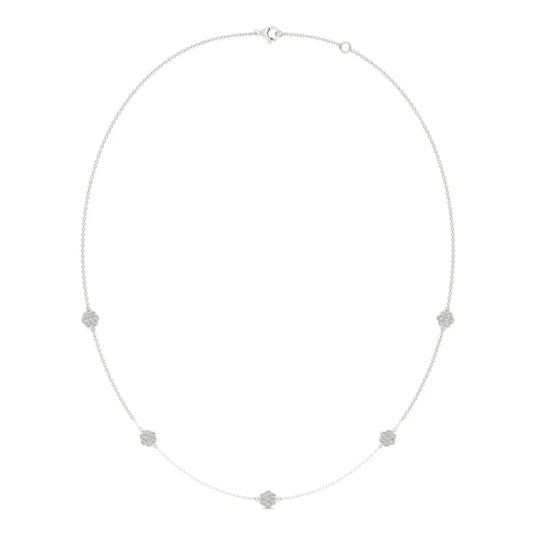 Floral Pavé Station Necklace