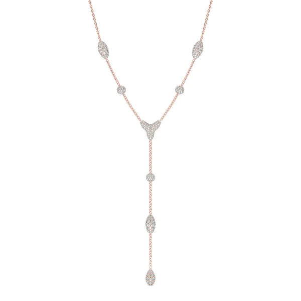 Elongated Pavé Couture Lariat Necklace