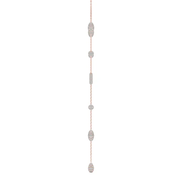 Elongated Pavé Couture Lariat Necklace