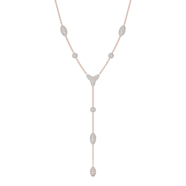 Elongated Pavé Couture Lariat Necklace