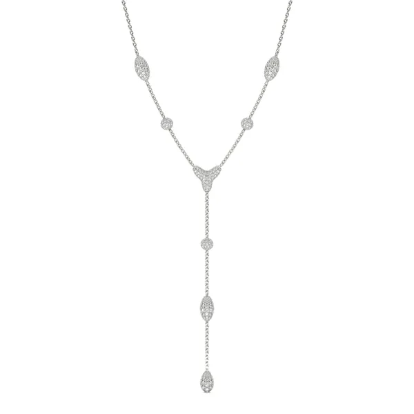 Elongated Pavé Couture Lariat Necklace