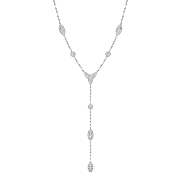 Elongated Pavé Couture Lariat Necklace