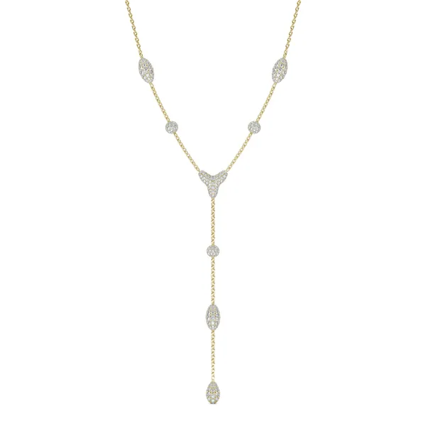 Elongated Pavé Couture Lariat Necklace