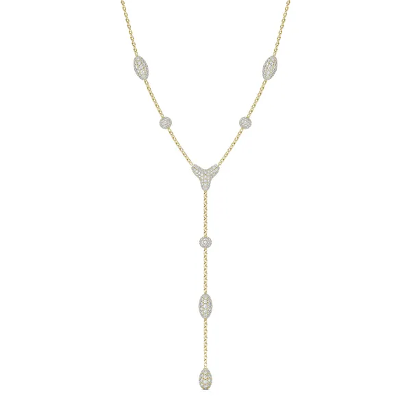 Elongated Pavé Couture Lariat Necklace