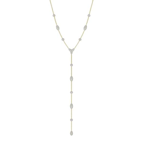 Décolleté Pavé Couture Lariat Necklace