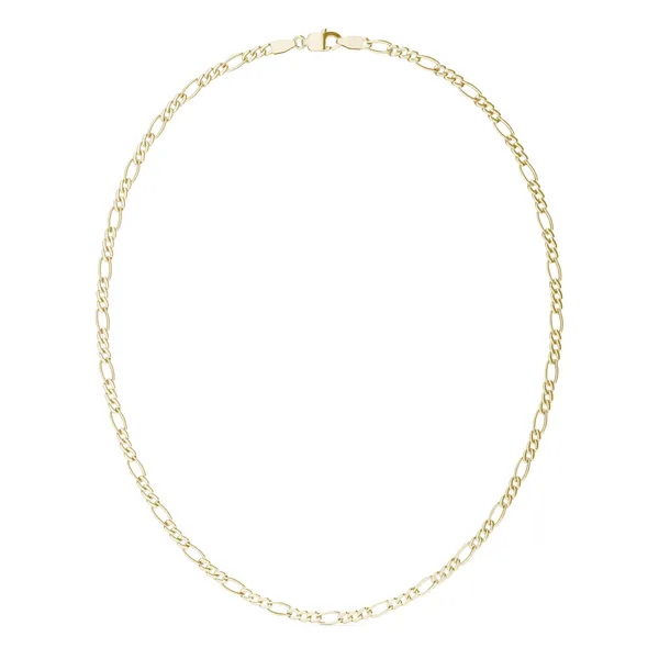Semi-Solid Figaro Link 18 in. Chain Necklace 3.4mm