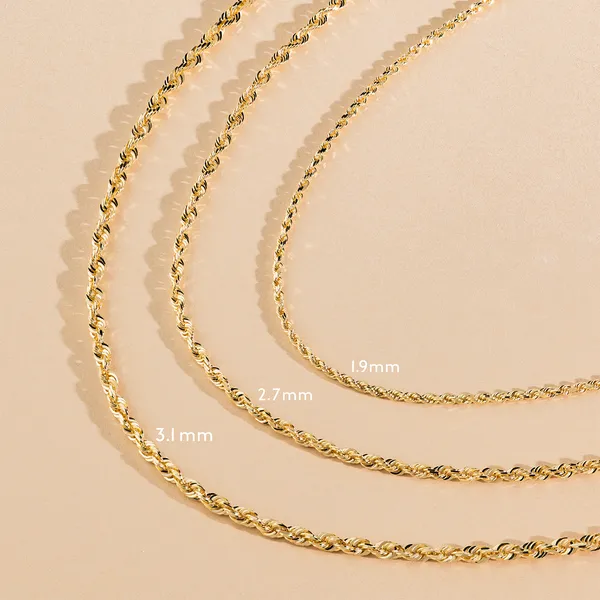 Solid Rope Chain 20 in. Chain Necklace
