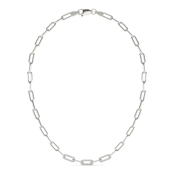 Triple Pavé Paperclip 36 in. Chain Necklace