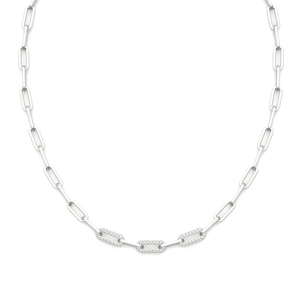 Triple Pavé Paperclip 36 in. Chain Necklace