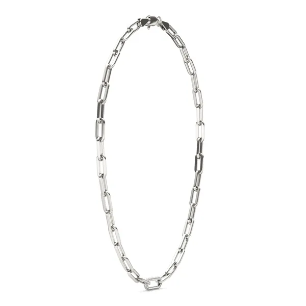 Single Pavé Paperclip 24 in. Chain Necklace