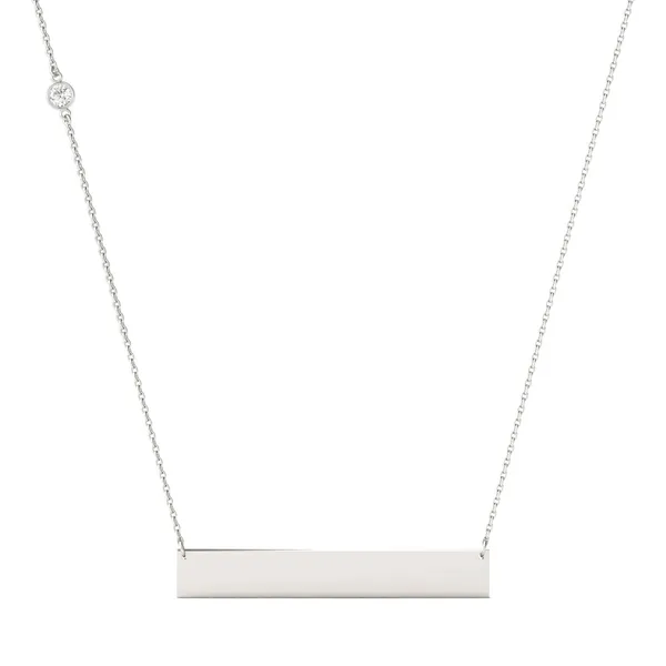 Engraved Block Name Bar Pendant