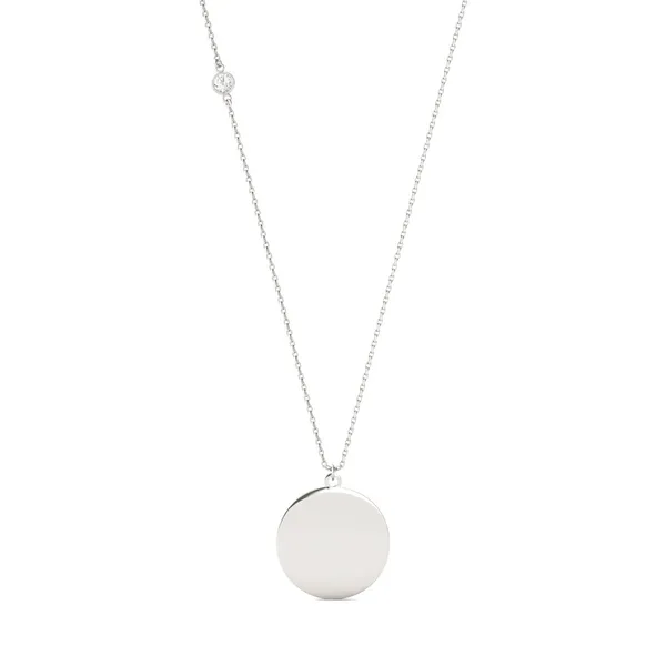 Engraved Block Initial Pendant