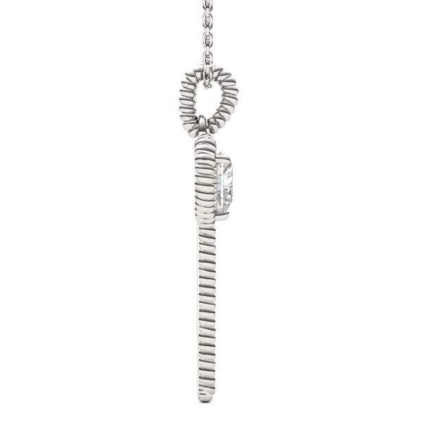 Twisted Rope Heart Key Pendant