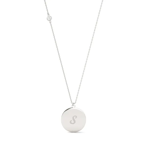 Engraved Script Initial Pendant