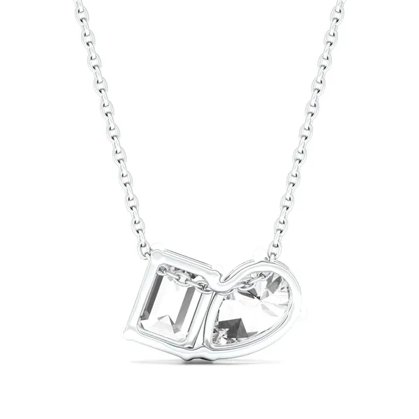 Pear and Emerald Toi et Moi Necklace