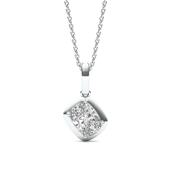 Elongated Cushion Bezel Illusion Pendant