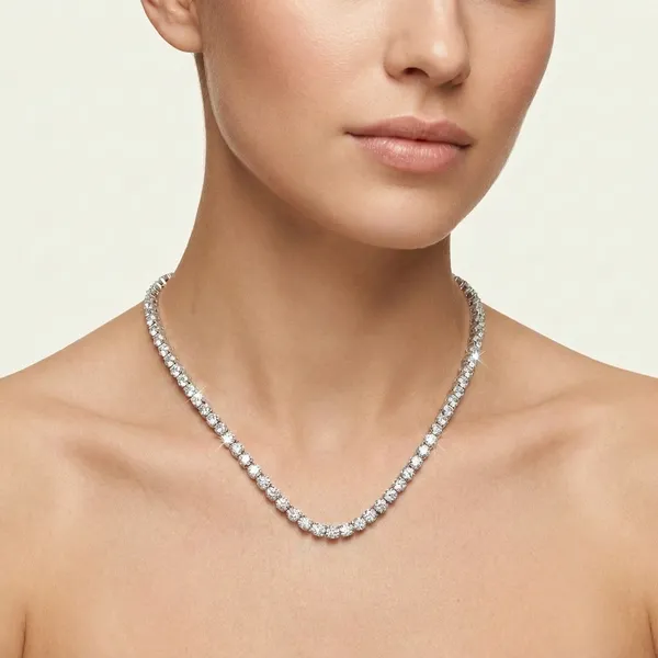 Round Chain Tennis Necklace