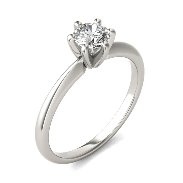 Round Brilliant Six-Prong Simple Solitaire Engagement Ring