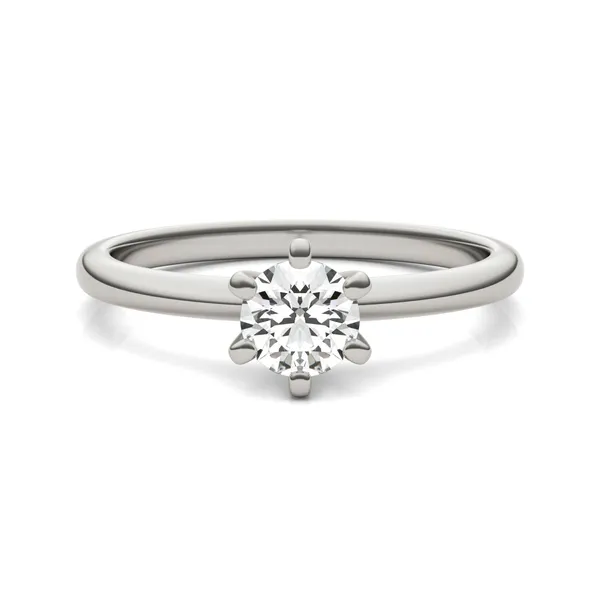 Round Brilliant Six-Prong Simple Solitaire Engagement Ring