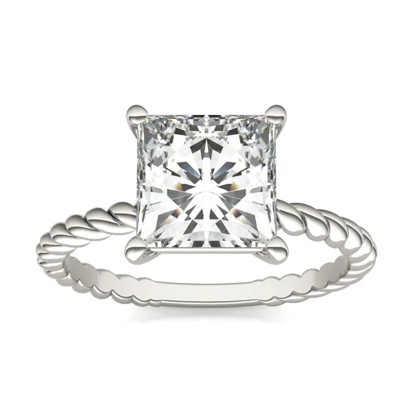 Princess Classic Rope Solitaire Engagement Ring