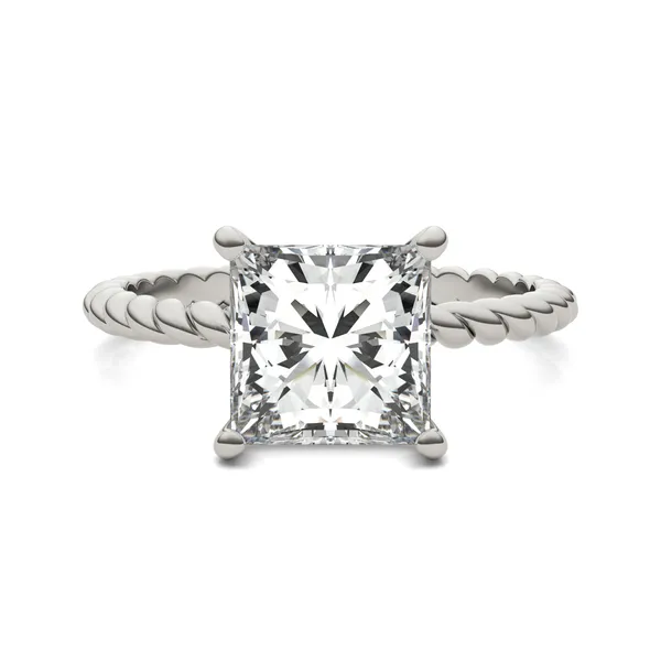 Princess Classic Rope Solitaire Engagement Ring