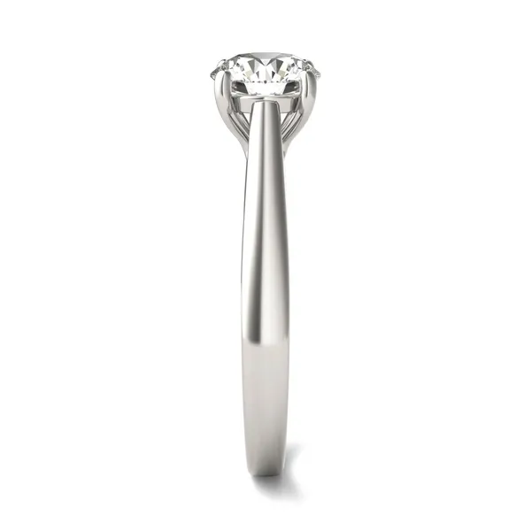 Round Brilliant Tapered Cathedral Solitaire