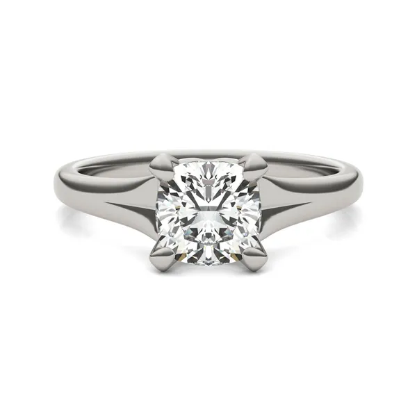 Cushion Hearts & Arrows Wide Shank Signature Solitaire