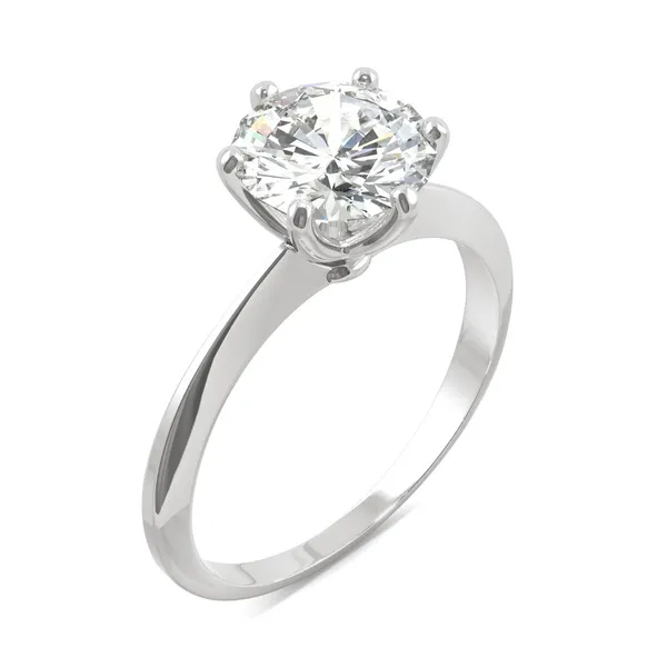 Round Hearts & Arrows Six-Prong Timeless Solitaire Engagement Ring