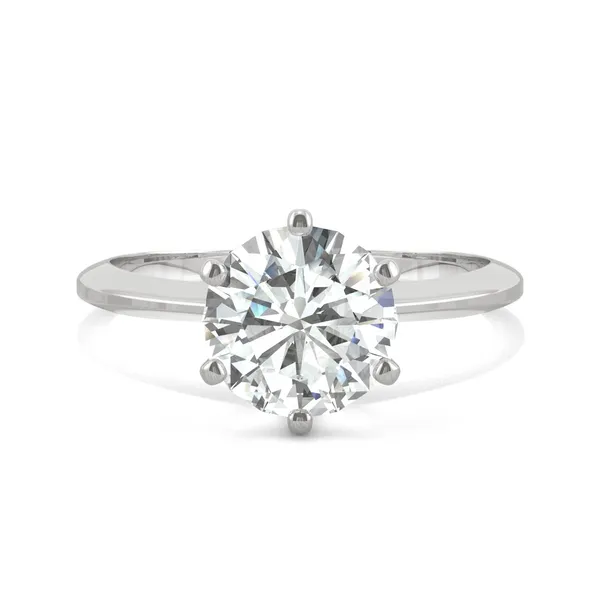 Round Hearts & Arrows Six-Prong Timeless Solitaire Engagement Ring