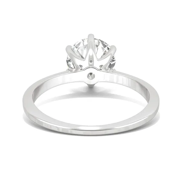 Round Hearts & Arrows Six-Prong Timeless Solitaire Engagement Ring