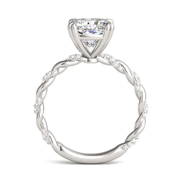 Cushion Accented Rope Engagement Ring