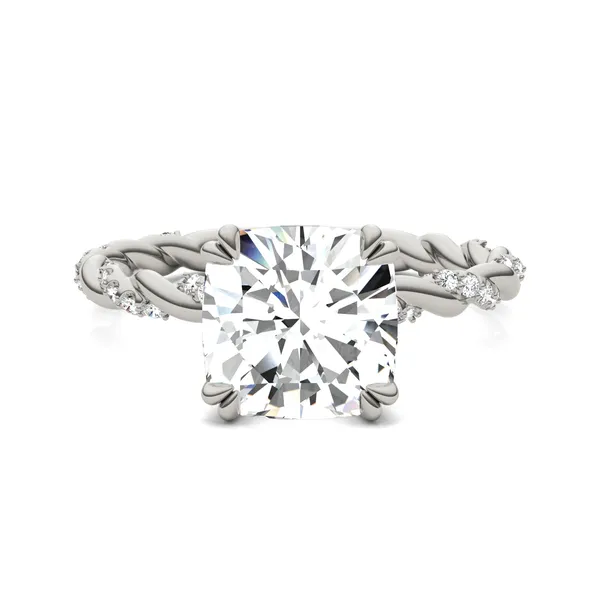 Cushion Accented Rope Engagement Ring