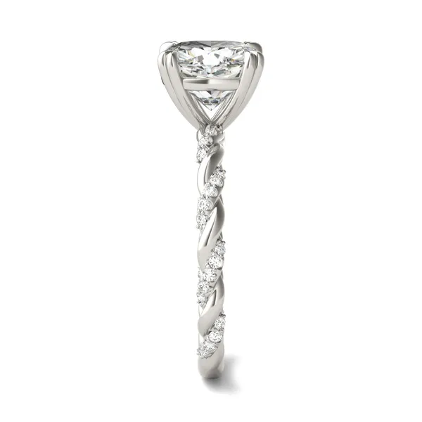 Cushion Accented Rope Engagement Ring