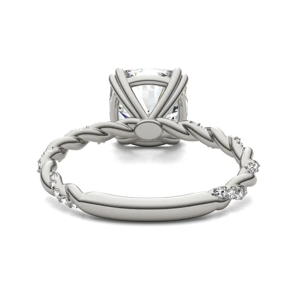 Cushion Accented Rope Engagement Ring