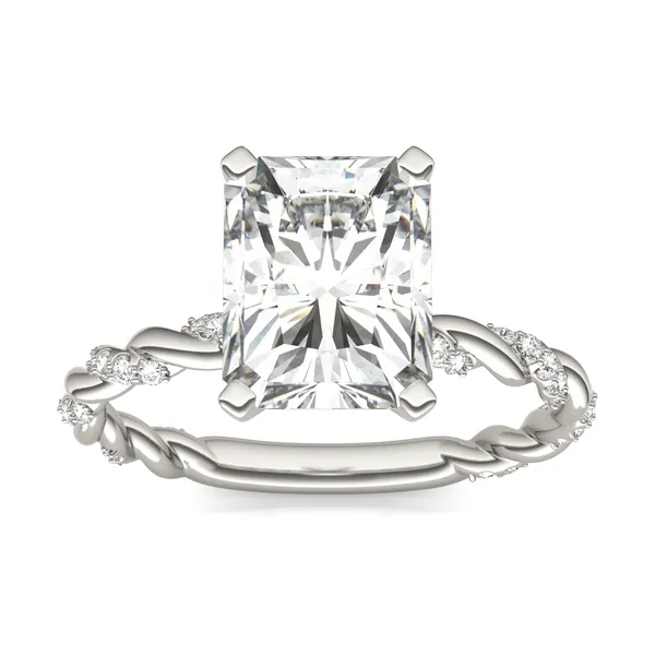 Radiant Accented Rope Engagement Ring