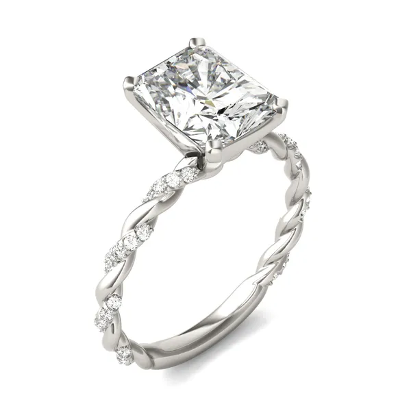 Radiant Accented Rope Engagement Ring