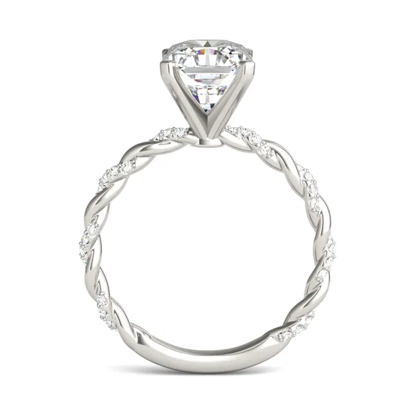 Radiant Accented Rope Engagement Ring