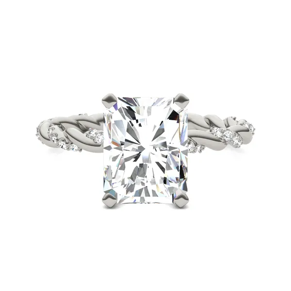 Radiant Accented Rope Engagement Ring