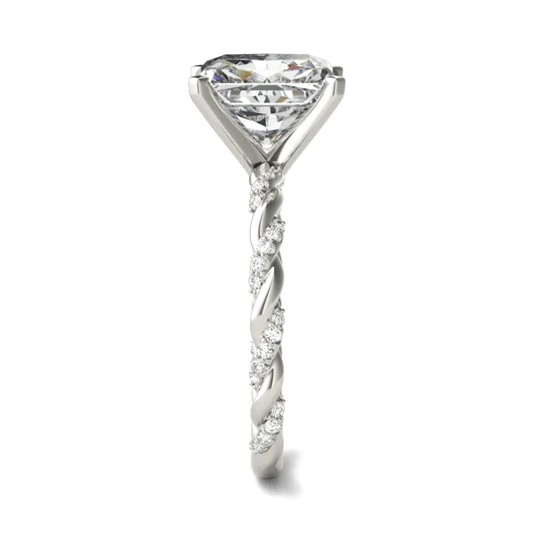 Radiant Accented Rope Engagement Ring